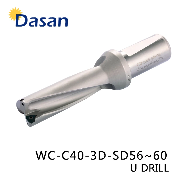 U Drill Bit 3D WC SP C40 56 57 58 59 60 mm Indexable Insert Drills Type U Drill Shallow Hole Tool For Metal
