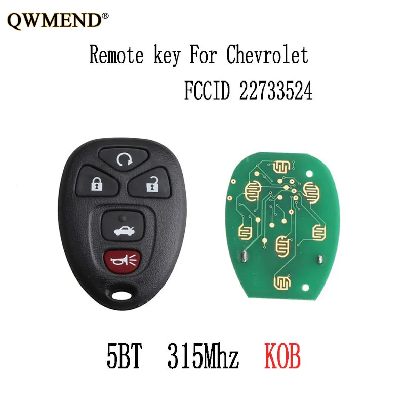 QWMEND 2 шт * 315 МГц дистанционный ключ для Chevrolet Cobalt 2005 2010 Malibu 2004 2012 KOBGT04A 22733524