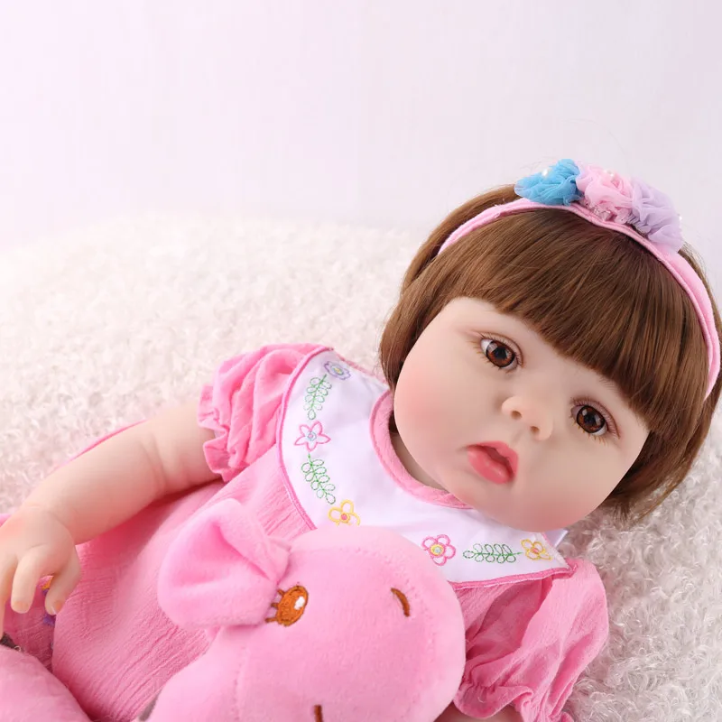 Силиконовая кукла Reborn Baby Реалистичная розовая принцесса милая 55 см подарок на