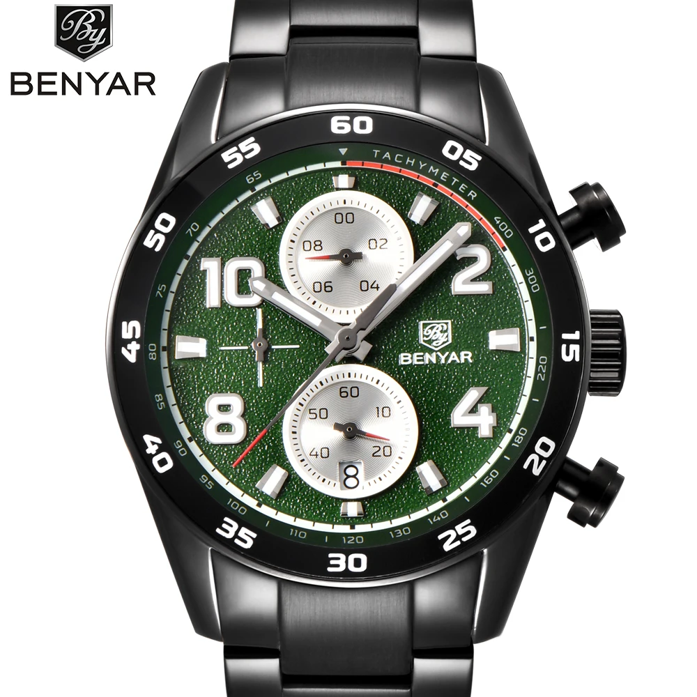 

New Men's watches BENYAR Luxury Top Brand Stainless Steel date Quartz Fashion Casual Business Sport Watch Men Relogio Masculino