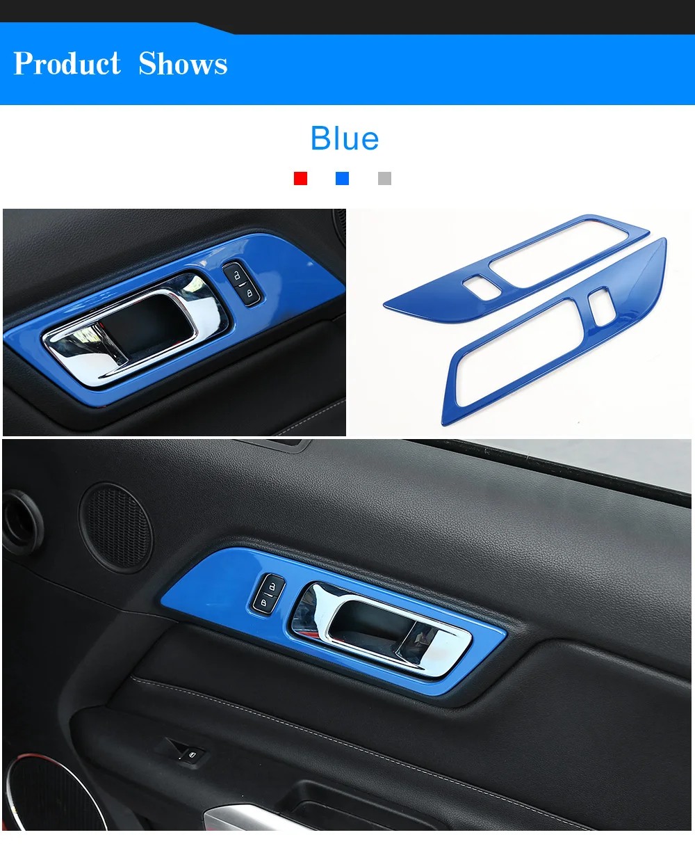 SHINEKA молдинг интерьера для Ford Mustang- украшение из углеродного волокна накладка на дверь под ручку крышка украшение для Ford Mustang
