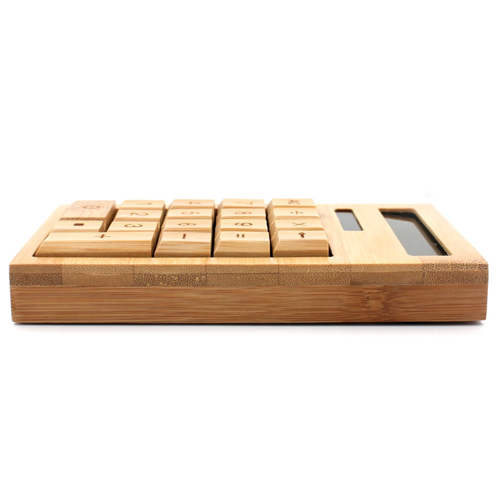 Оптовая продажа калькулятор на солнечной батарее 72 шт./лот 12 цифр бамбуковый