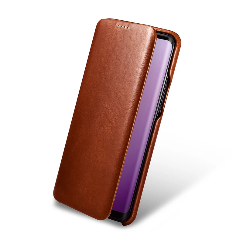 Оригинальный чехол ICARER из натуральной кожи с откидной крышкой для Samsung Galaxy S9/ S9 Plus