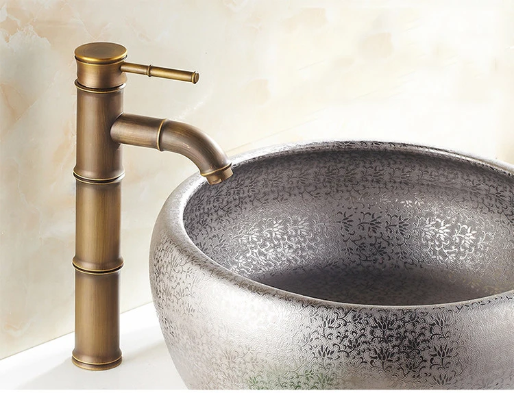 3 вида античный бамбуковый смеситель для ванной комнаты Античная бронзовая