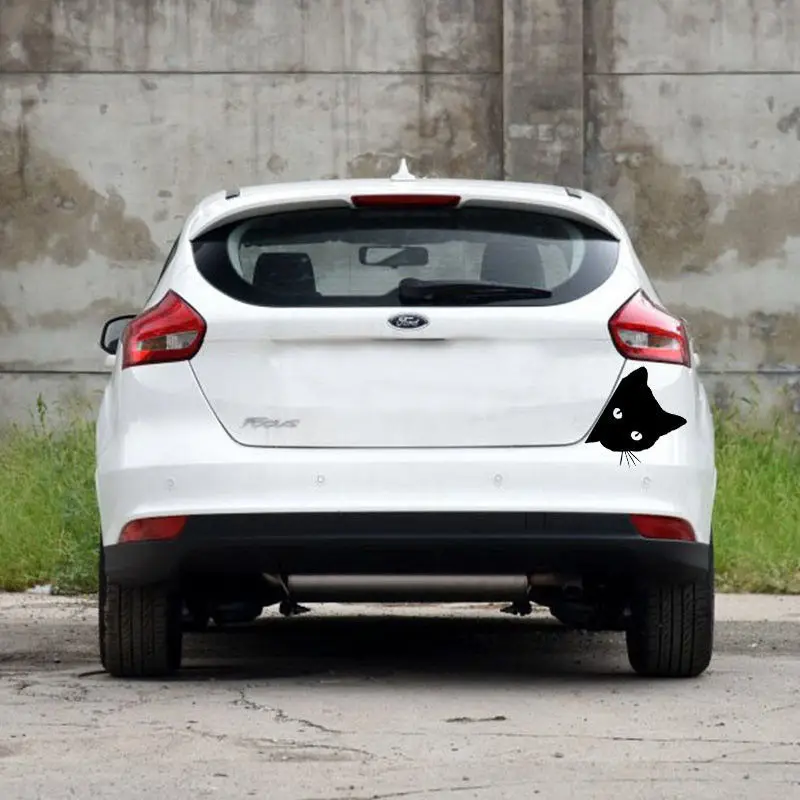 1 шт. новые черные стикеры с рисунком кота изображение лица авто окно новая