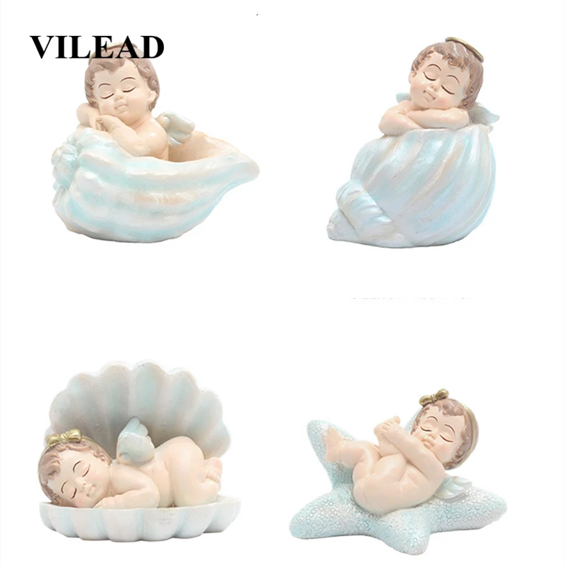 VILEAD 5-7 см фигурки Ангела из смолы океана, украшения для выпечки, торта, креативные домашние ремесла, украшения для дома, новогодний декор