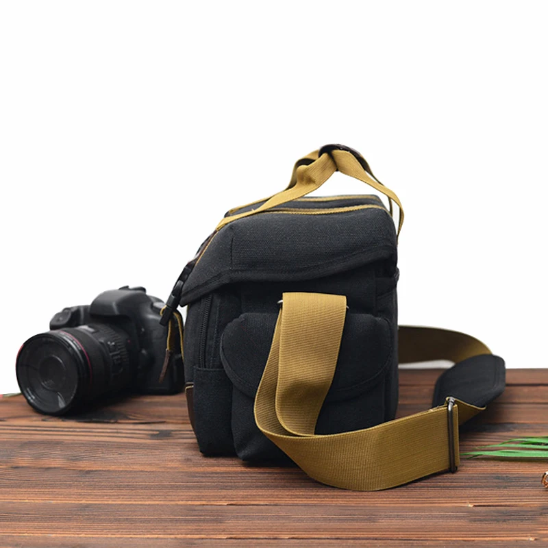 Сумка для камеры, чехол, холст, DSLR SLR, сумка через плечо, фото объектив, противоударный, водонепроницаемый, для Canon EOS, Nikon, sony, a6000, Panasonic