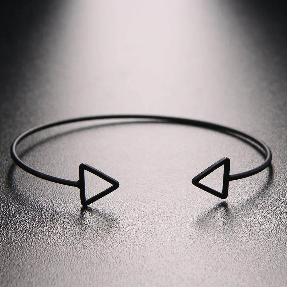 Модный браслет классический золотой сплав Геометрическая двойная треугольная