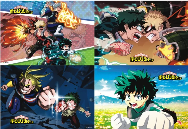 8 шт./компл. аниме Моя геройская Академия постеры наклейки на стену вокруг фанатов