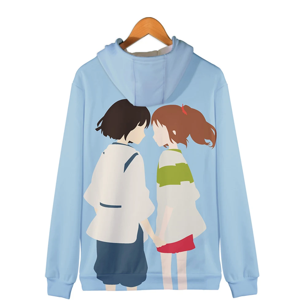 Japanese kawai Anime Spirited Away new print cool fashion Zipper hooded sweatshirt Men/Women Hip hop high quality clothes | Мужская