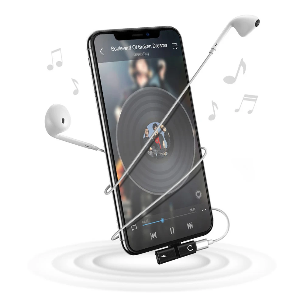 Ahowie 2 в 1 зарядный аудио адаптер для Iphone X XR XS MAS разъем сплиттер зарядное