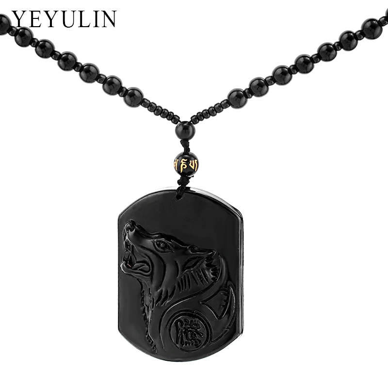 Чудесный резной кулон с изображением Будды и Гуаньинь Maitreya Lion Black Obsidian Lucky blession ожерелье ювелирные изделия для женщин и мужчин