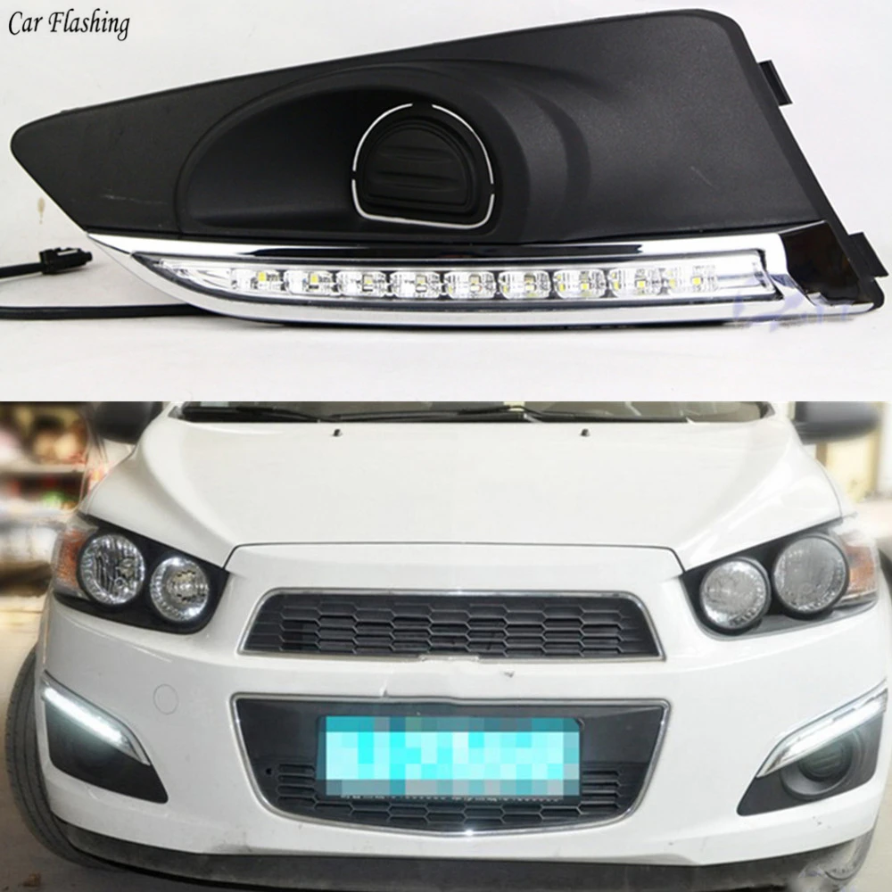 DRL для Chevrolet AVEO sonic 2011 2012 2013 дневные ходовые огни Противотуманные фары крышка 12V