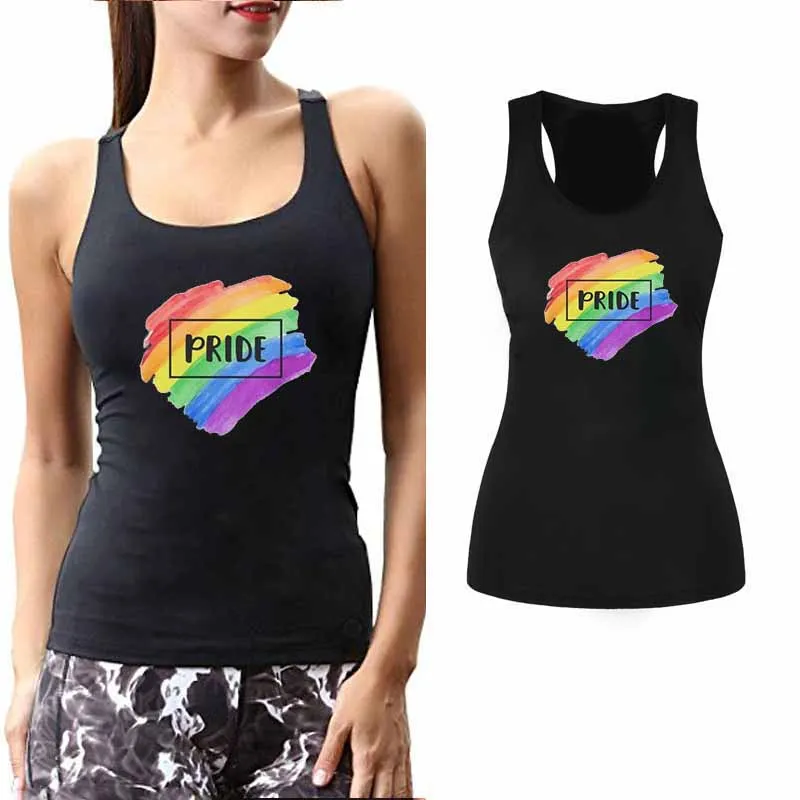 Яркие женские топы на бретельках с принтом pride повседневные хлопковые очень