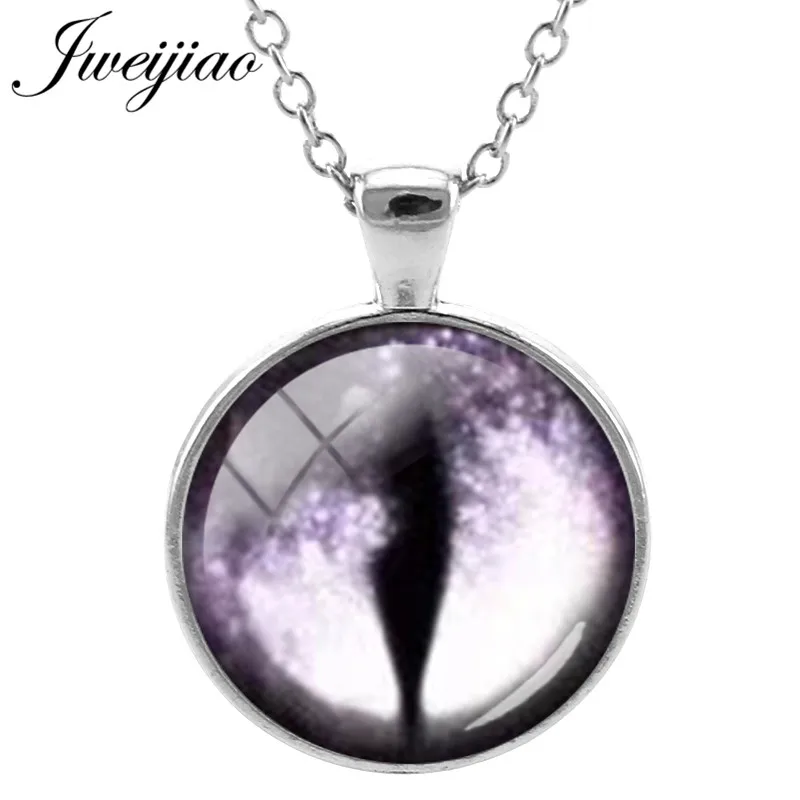 

JWEIJIAO New Evil Eyes Pendant Necklaces Anmail Dragon Eyes Glass Cabochon Long Chain Necklace For Friend Gift EY46