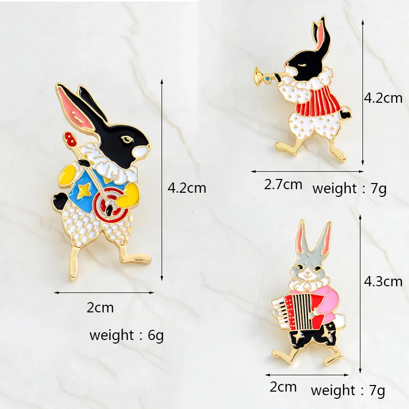 Cartoon Alloy Rabbit Brooch Jeans Handbag Shirt Accessories Brooches Metal Badges on Backpack |
