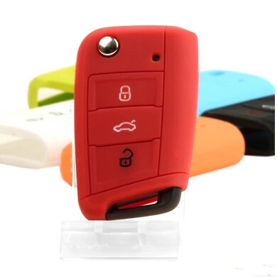 Силиконовый чехол для автомобильного ключа Volkswagen new polo lamando golf 7 R gti gtd skoda octavia RS A7 ключи защитные