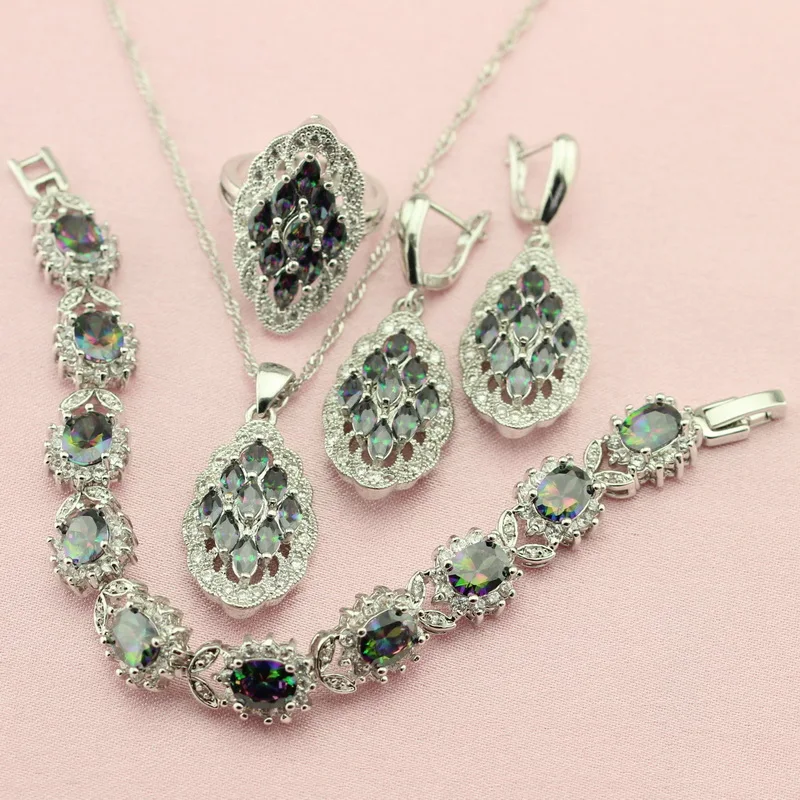 Женский ювелирный комплект из колье серёг кольца и браслета | Украшения