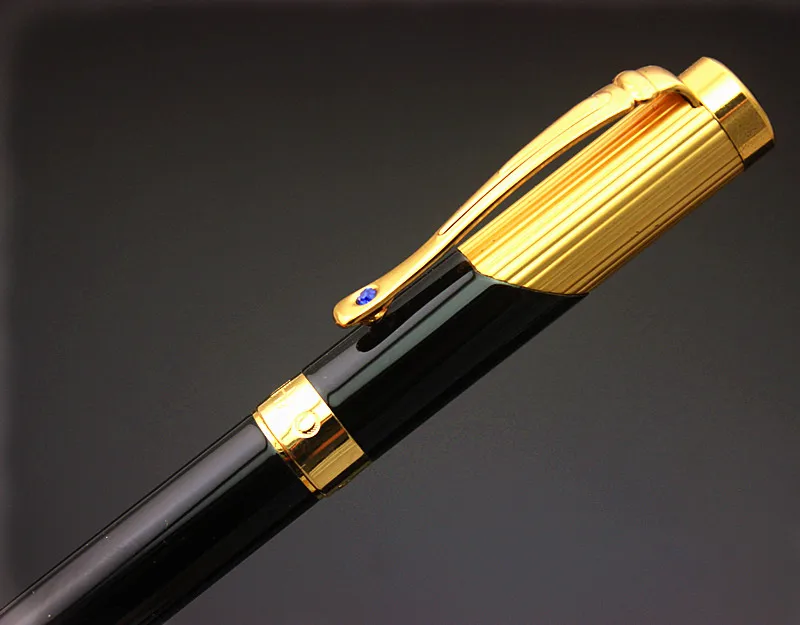 Jinhao 9009 черная и Золотая Роскошная Алмазная искусственная авторучка для финансов