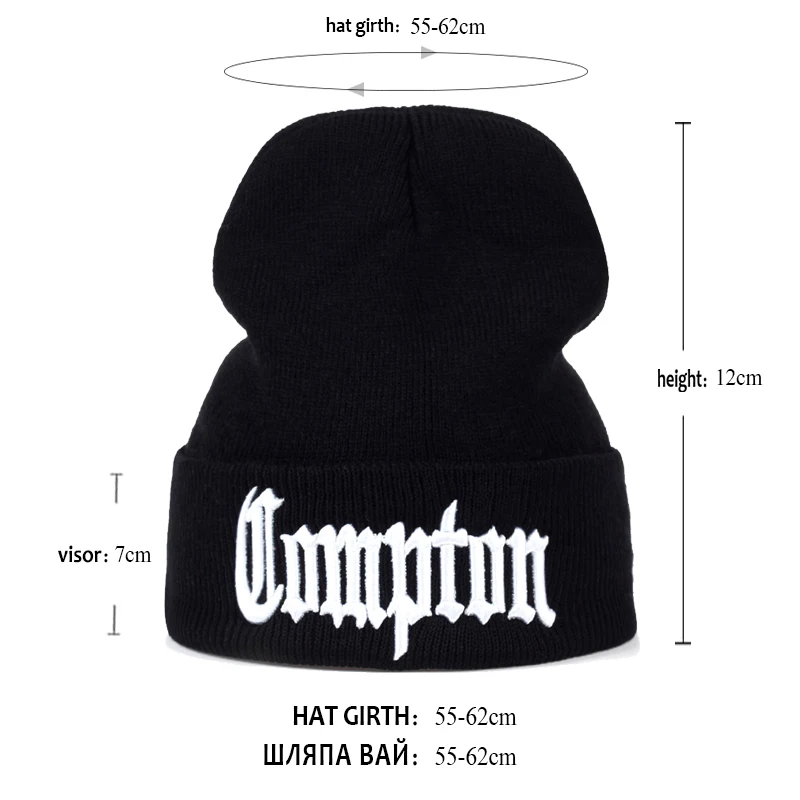 VORON 2017 new West beach gangsta nwa compton winter warm fashion Beanies Knitted bonnet Skullies Caps Hip hop gorros knit Hat images - 6