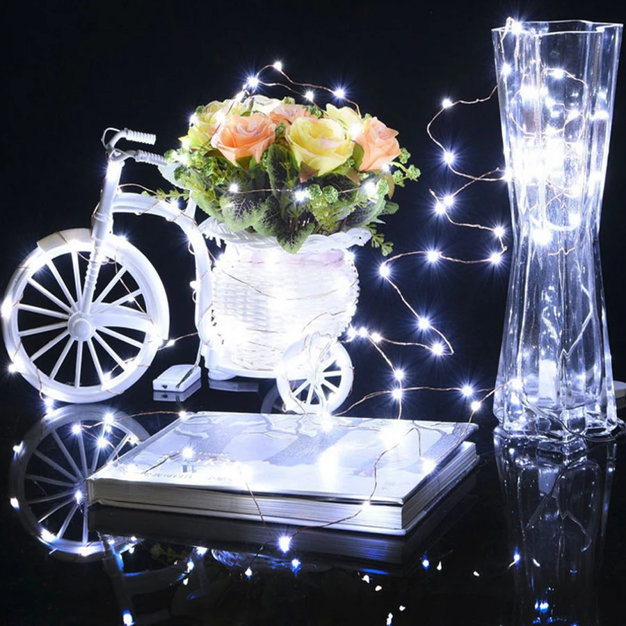 2M 5M 10M 100 Led Strings Copper Wire 3XAA Battery Operated USB Christmas Wedding Party Decoration LED light string controller | Лампы и