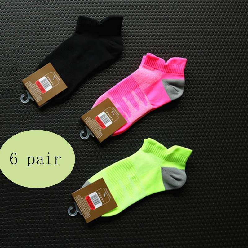 6 пар спортивных носков Женская Спортивная одежда короткие Calcetines Ciclismo носки