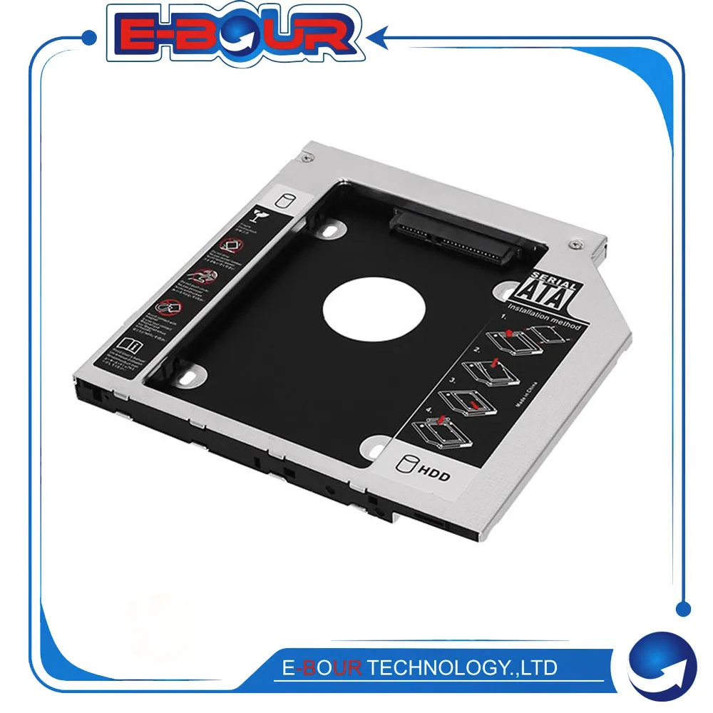 Алюминиевый 9,5 мм SATA Универсальный тонкий 2nd HDD 2,5 ''SSD жесткий диск Caddy Чехлы для ноутбука CD DVD Оптический привод отсек