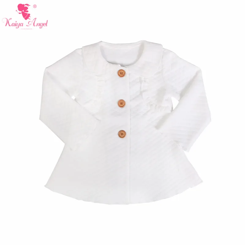 Kaiya Angel New Fashion Children's Spring Coat Autumn kids White Jackets Long Sleeve Lace Baby Clothes Toddler Girls Outerwear | Детская