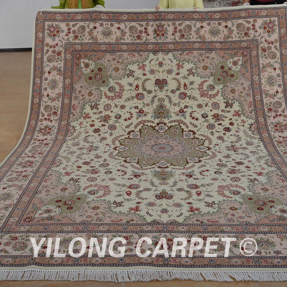 Yilong 8 'x 10' Vantage восточные ковры розовый цветочный изысканный ручной Узелок