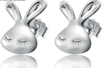 Rabbit Стерлингового серебра 925 новая модель Оптовые Мода милый кот Серьги Jewelry Лидер продаж Серьги для Для женщин - Окраска металла: Rabbit