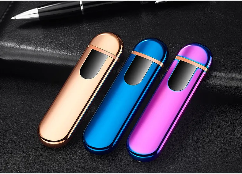 Тонкий Usb мини зарядка электронный ветрозащитный тонкий мужской персональный Электрический провод цветная сигарета Подарочная зажигалка с коробкой