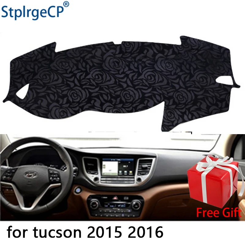 Нескользящий автомобильный коврик для приборной панели с розовым рисунком