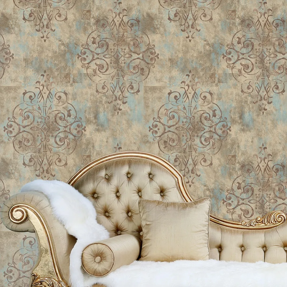 HaokHome Винтаж французский Дамаск обои 0 53 М * 10 м контактная бумага