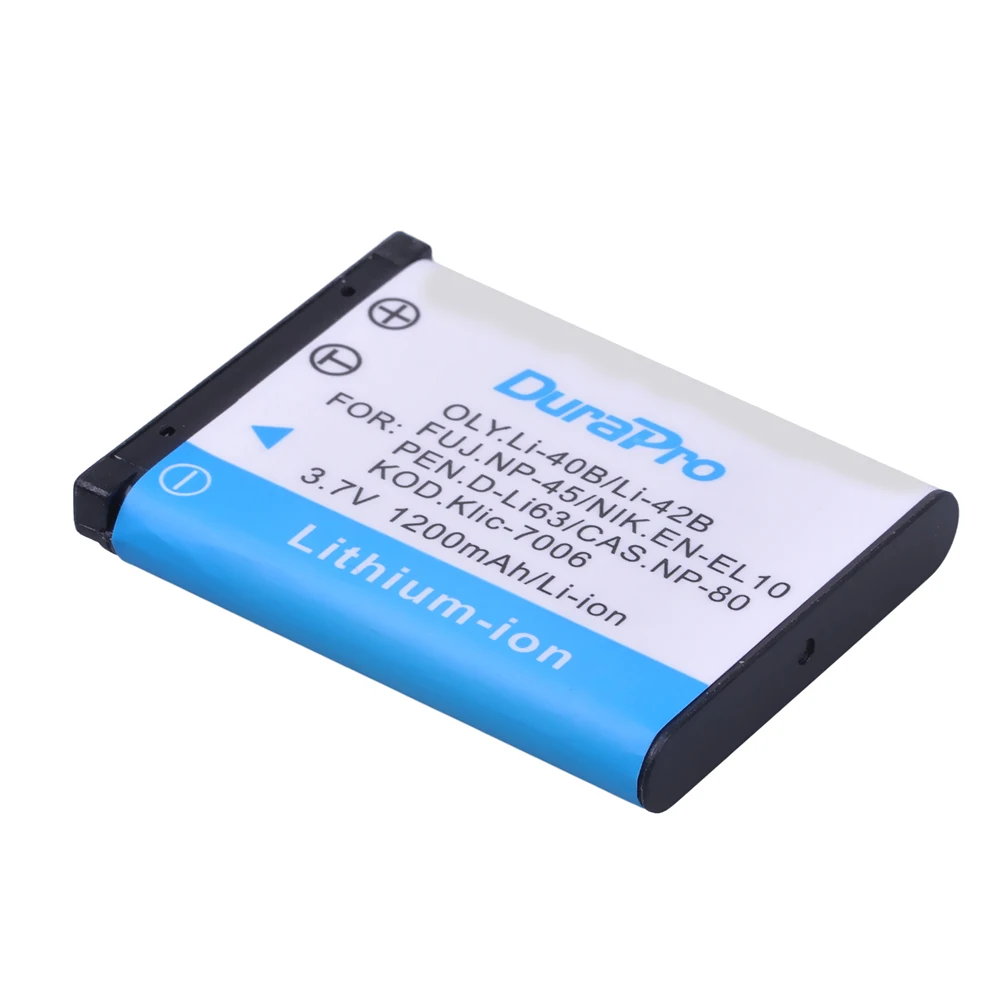 Аккумулятор DuraPro для камеры OLYMPUS U700 U710 FE230 FE340 FE290 1 шт. 3 7 В 1200 мА · ч литий-полимерный