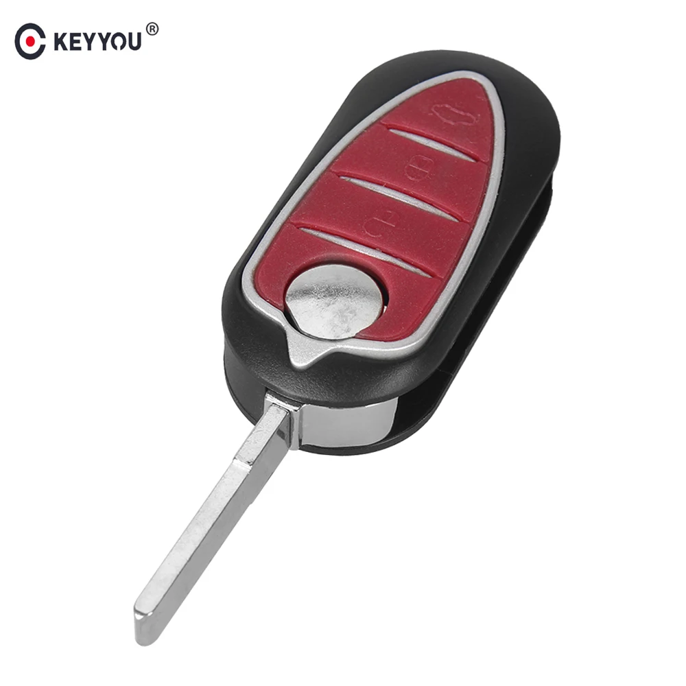 KEYYOU 3 кнопки складной Flid автомобиль дистанционного ключа оболочки чехол для Alfa Romeo Mito Giulietta 159 GTA Brera Автозапуск чехол Fob