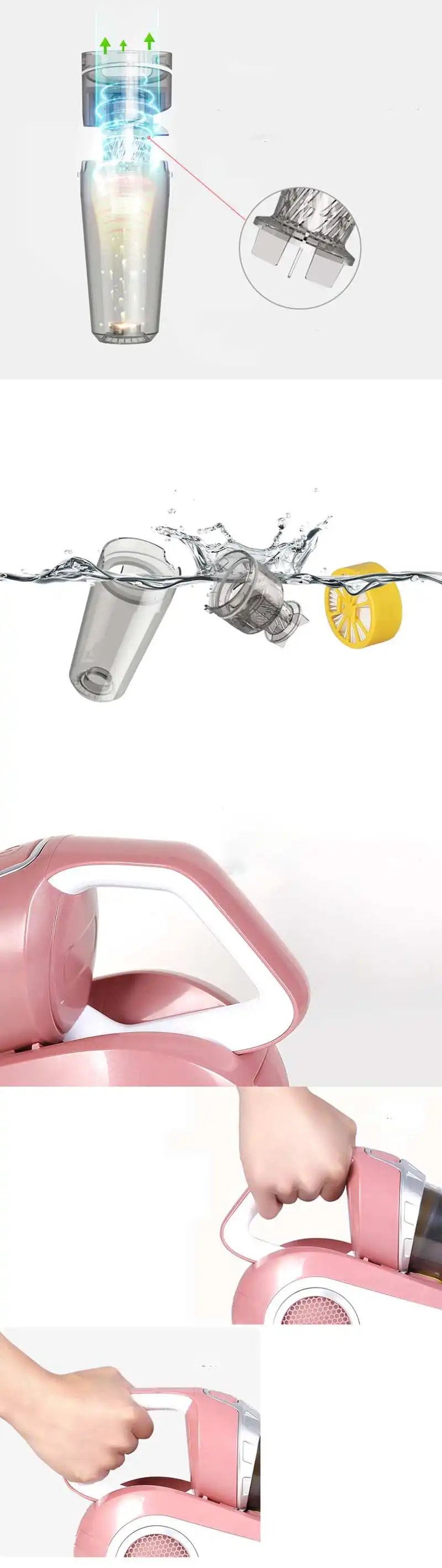 Dibea, новинка, UV-1008, беспроводной, для дома, ручная, маленькая кровать, магазин клещей, пылесос, ультрафиолетовый светильник, пылевые клещи, розовый цвет