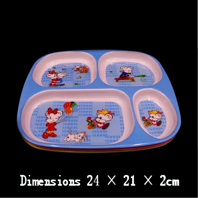 Доступный мультфильм четыре сетки тарелка лоток детский сад детская посуда |