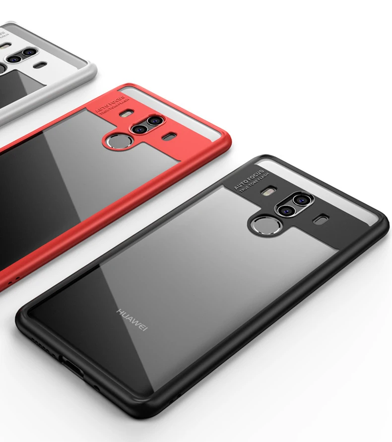 ТПУ силиконовый чехол для Huawei P20 Mate 10 с автофокусом прозрачный ПК акриловый