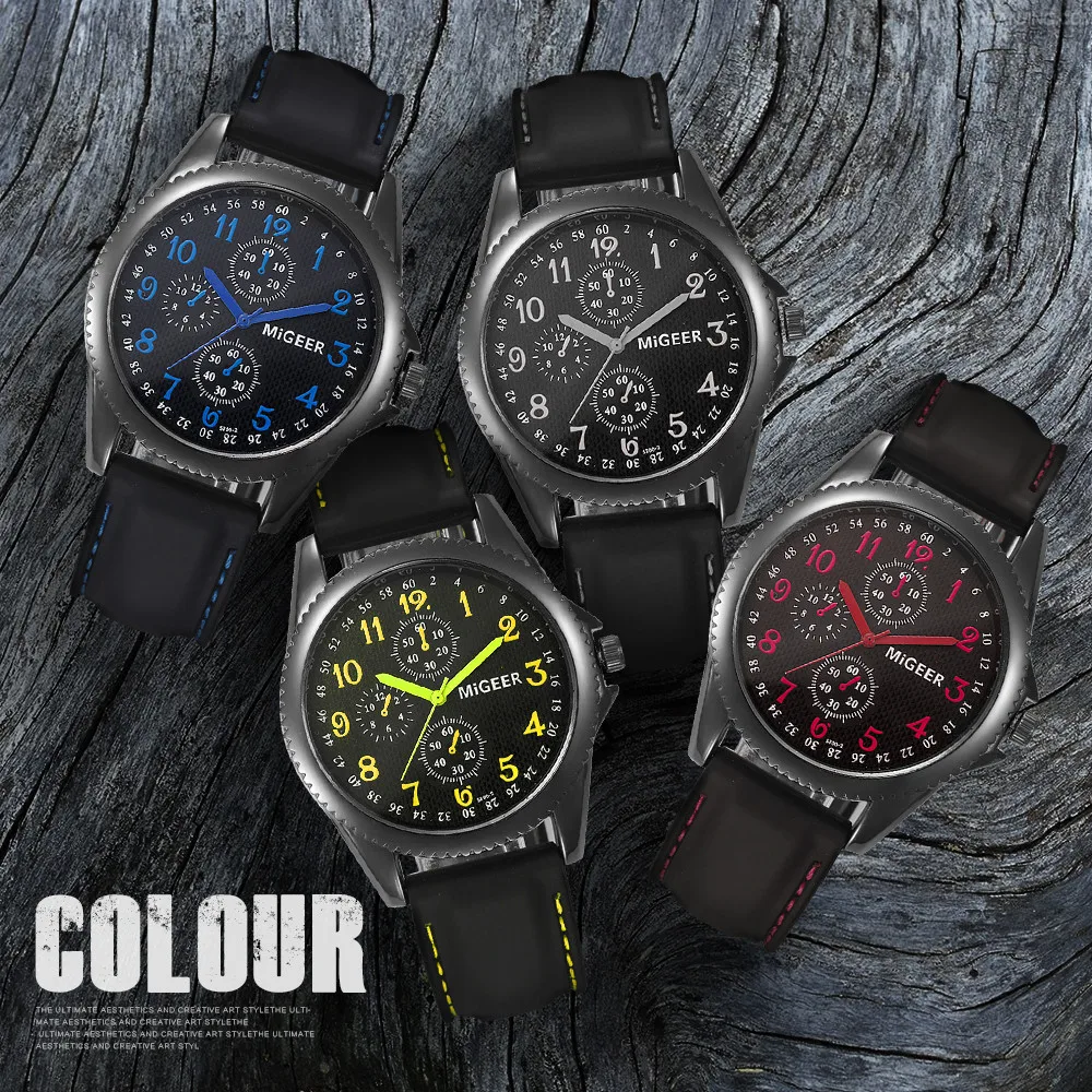 Часы наручные мужские кварцевые с силиконовым ремешком спортивные аналоговые