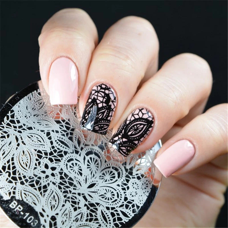 BORN PRETTY Full Lace Arabesque цветочный узор дизайн ногтей штамп шаблон цветочное