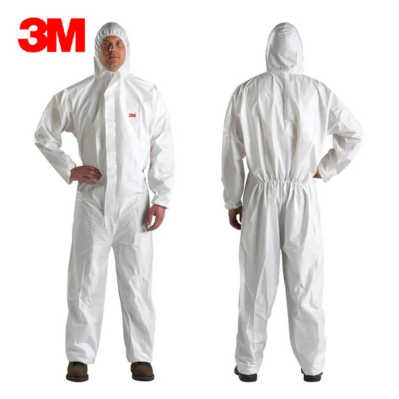 3M, 4510, безопасный мужской комбинезон, химический, одноразовый, защитный комбинезон с капюшоном, костюм, анти-частицы/ограниченный, жидкий, химический, всплеск