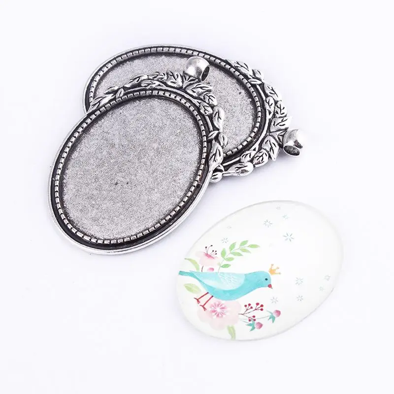 1 шт./лот серебряная филигранная камео кабошоновая основа подвесной поддон 32*60 5