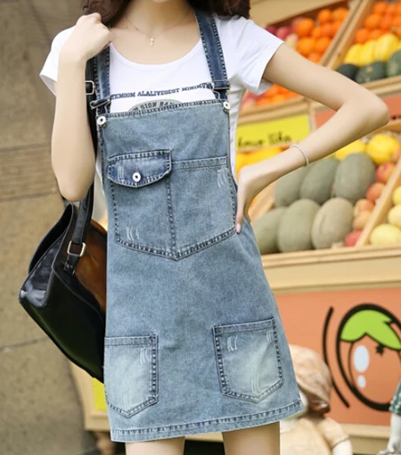 Womens Denim Romper Skirt Jeans overall 
