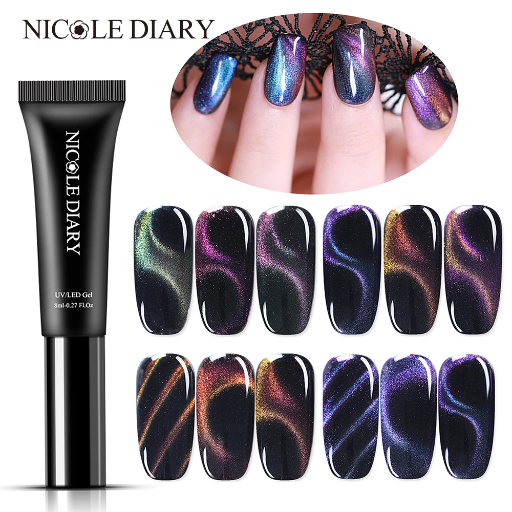 Лак Хамелеон NICOLE DIARY 6 мл 3D кошачьи глаза Гель лак для использования с магнитом