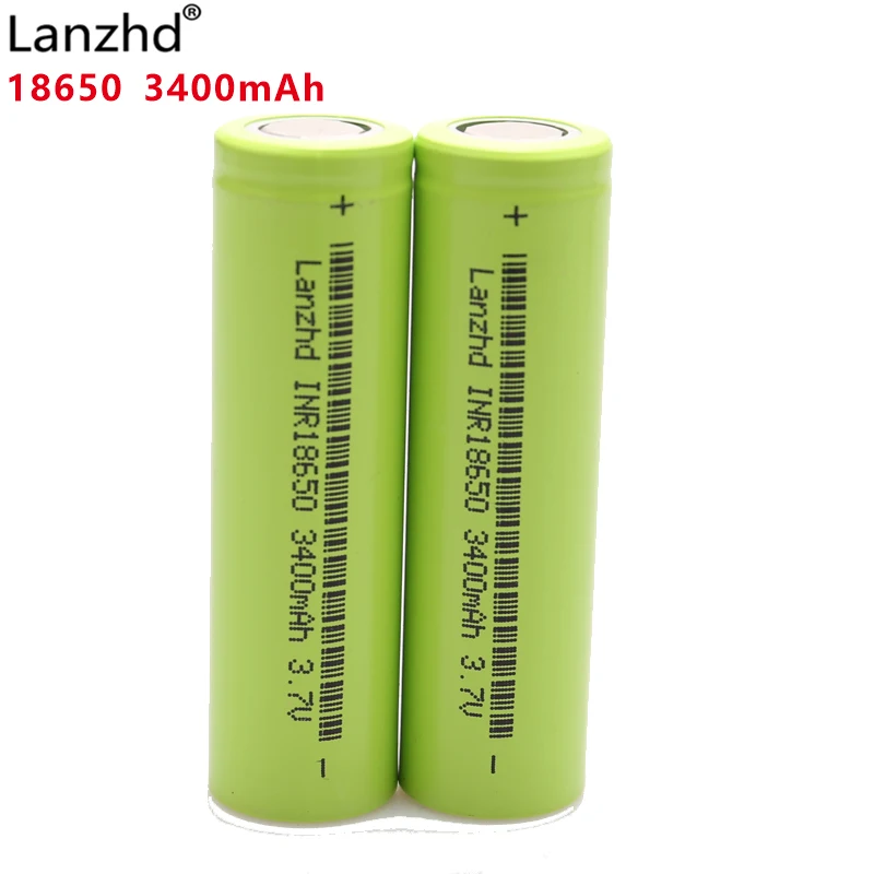 2 шт. 18650 3 7 V 3400mAh литий ионный аккумулятор 30A INR18650 для электронных сигарет Игрушки