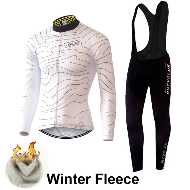 Winter Fleece 04 Phtxolue зимний термальный флисовый комплект велосипедной одежды Майо Ropa Ciclismo Invierno MTB велосипедные майки велосипед спортивная одежда - Цвет: Winter Fleece 04