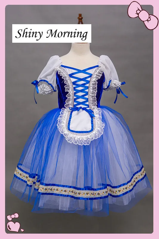 

Балетные платья Жизель, романтические балетные костюмы, профессиональные голубые балетные пачки