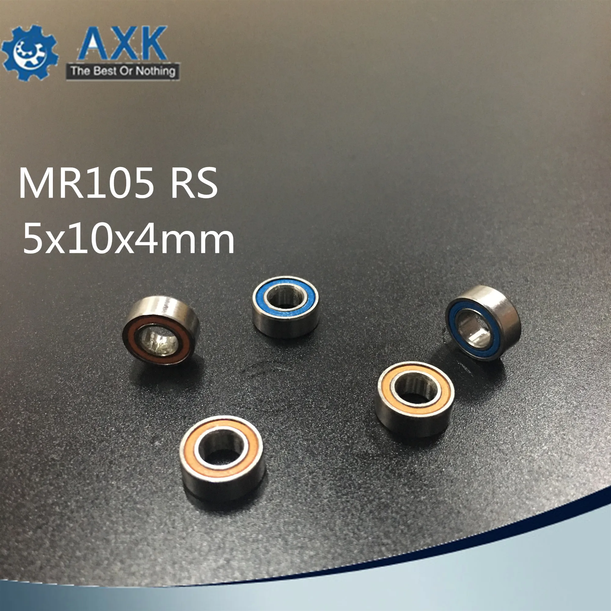 MR105RS Bearing ABEC-3 ( 10PCS ) 5X10X4 mm Miniature RC Motor MR105-2RS Ball Bearings MR105 RS 2RS Orange Sealed