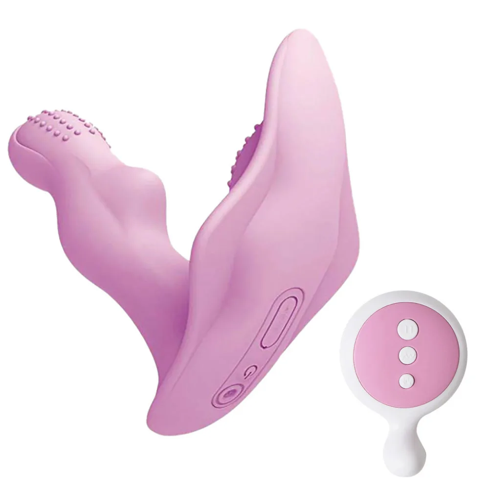 Носимая бабочка фаллоимитатор с подогревом Вибратор для взрослых интимные