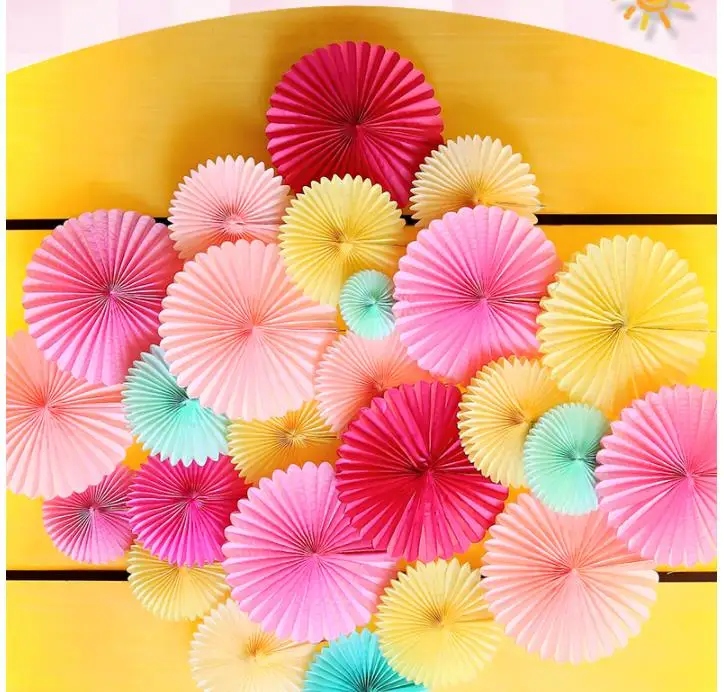 6 дюймов 15 см веера из папиросной бумаги Висячие цветы бумажные поделки Pinwheels Рождество Хэллоуин Праздничная вечеринка и праздник diy украшения